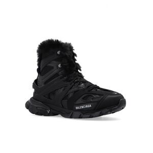 Balenciaga Track Hike Faux Fur-Lined Sneakers 'Black'